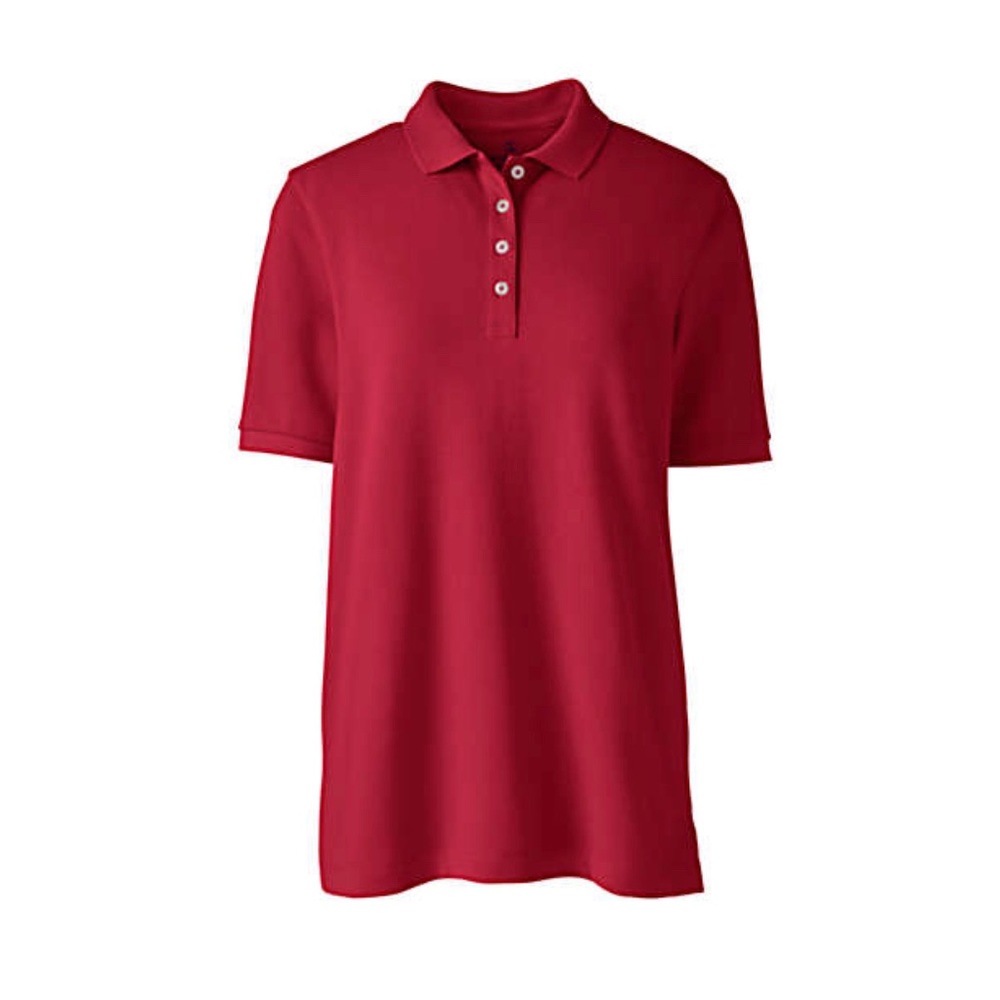 Lands’ End School Uniform Women's Plus Size Banded Short Sleeve Mesh Polo